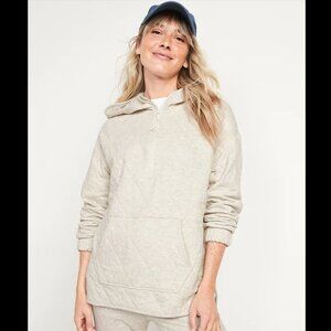 Old Navy: Quilted Half-Zip Tunic Hoodie for Women - Size XS